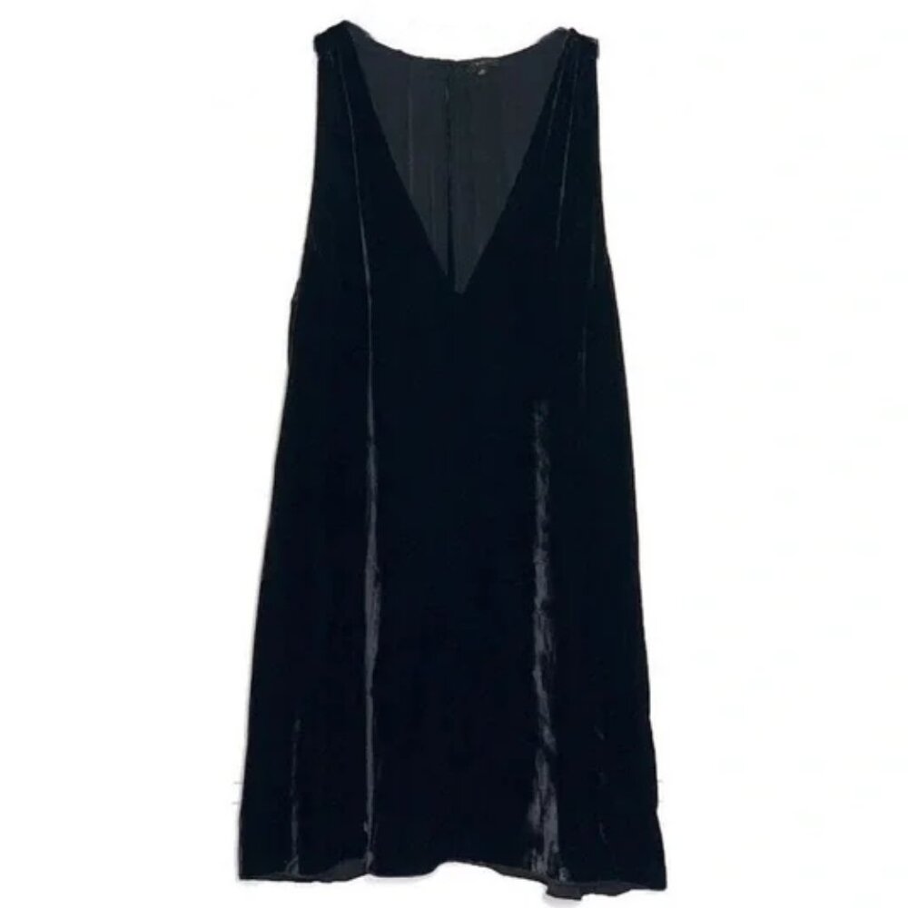 Babaton (Aritzia) - Black Velvet Sleeveless V-neck Blouse Top - size XS